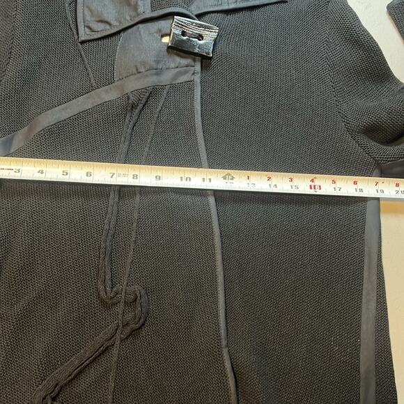 NWT Jaskar Black Chunky Button Closure Neck Collared Cardigan Women's Size Large - Picture 4 of 8